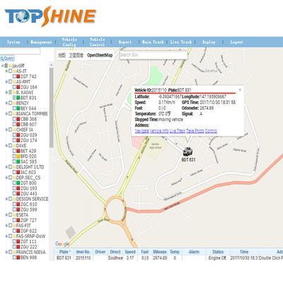 Veicolo GPS che segue il software della piattaforma per Protrack Coban Teltonika Queclink Bofan